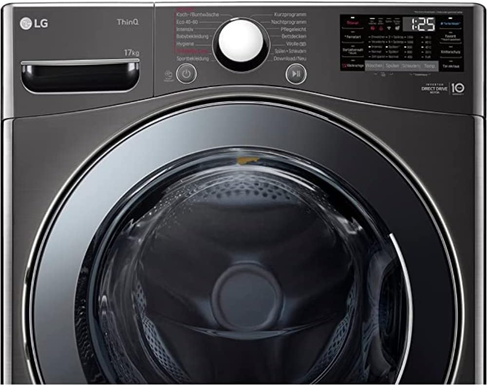 LG F4WV7080, Klasse A, Frontlader-Waschmaschine 8 kg, 1400 U/Min, AI Direct Drive, Wi-Fi, Tiefenreinigung mit Dampf, Große Kapazität, TRIPLE A, Außentür aus Sicherheitsglas, 62 x 60 x 85 cm ꟷ Weiß