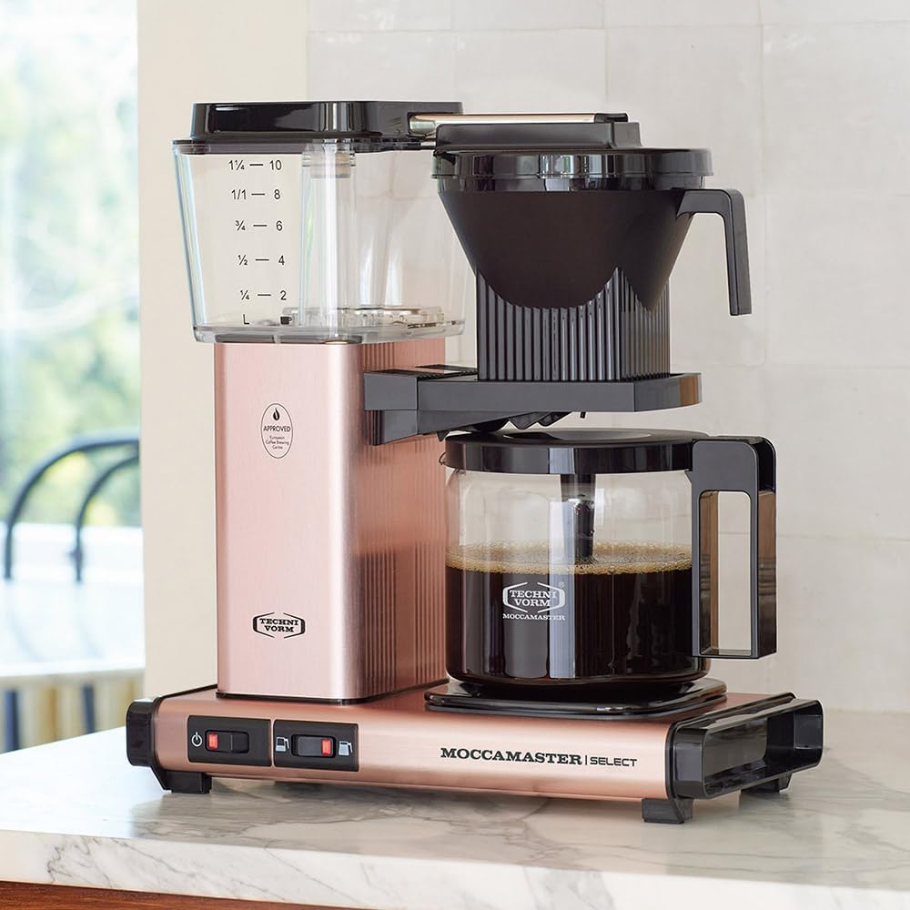 Moccamaster KBG Select, Kaffeemaschine, Retro Kaffeemaschine, Filterkaffee, Off-White, 1.25L