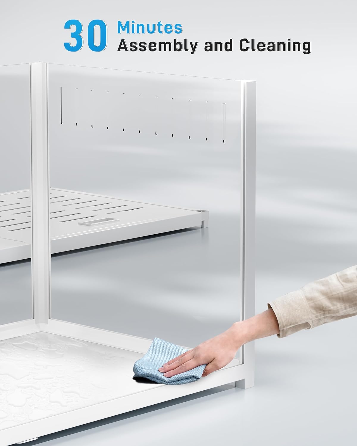 BUCATSTATE Hamsterkäfig 3,0: Metall Rattenkäfig Kleintierkäfig Groß Stapelbar mit Einfacher Montage 120L x 60W x 62H cm für Nager, Mäuse, Zwerghamster (0,72m², Weiß)