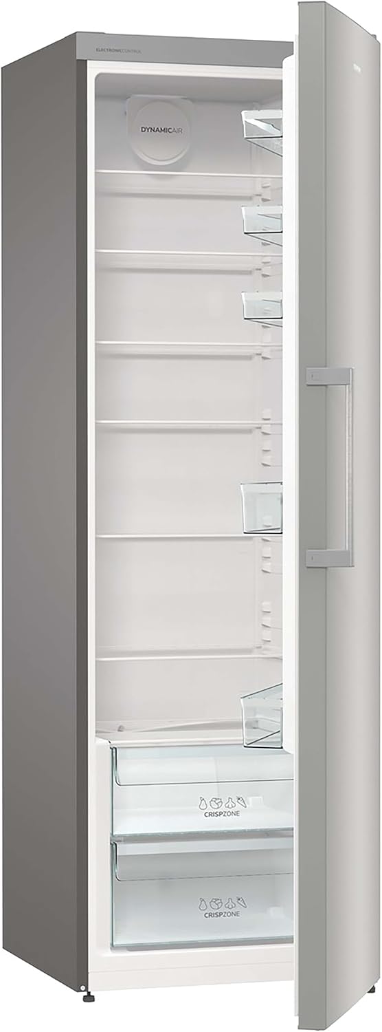 Gorenje R 619 DAXL6 Kühlschrank/AdaptTech/FreshZone/Schnellkühlfunktion/Umluft-Kühlsystem/LED Display / 398l / 185cm / EEK D/Edelstahl