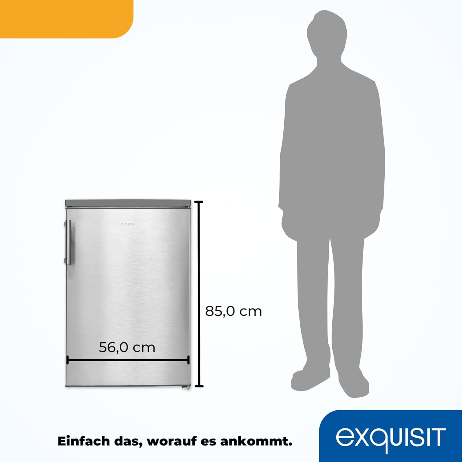 Exquisit Kühlschrank mit Gefrierfach, 120 Liter, 4-Sterne-Gefrierfach, Kühlschrank freistehend, KS516-4-H-010D weiss