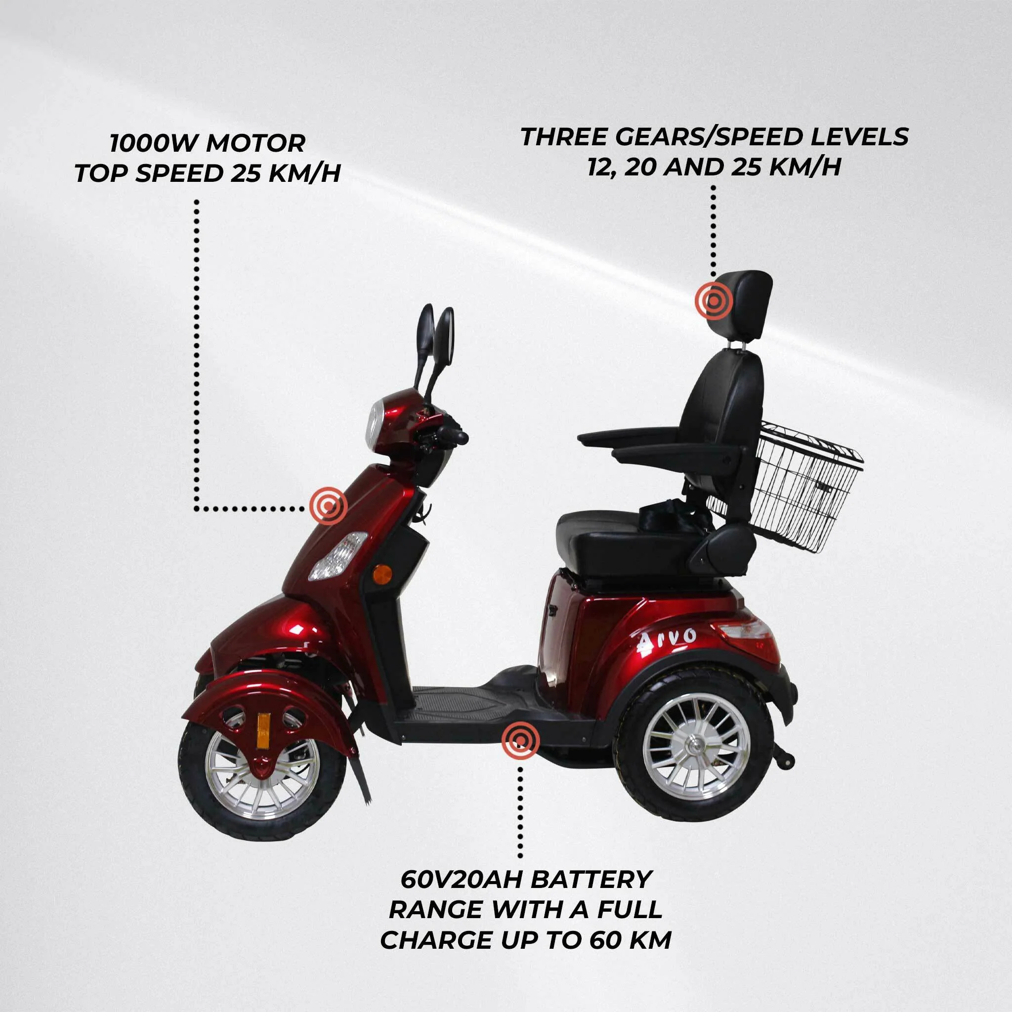 Arvo Seniorenmobil P400 Rot