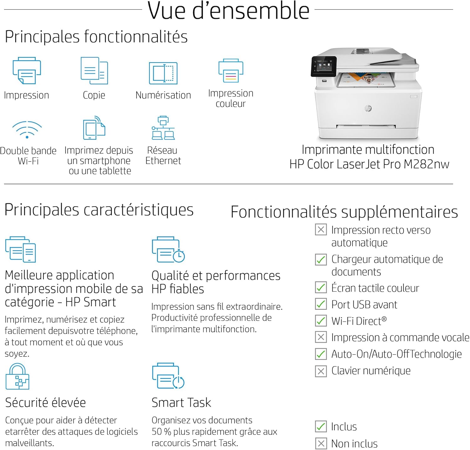 HP Color LaserJet Pro MFP 3302fdwg Multifunktions-Farblaserdrucker, Fax, Automatischer beidseitiger Druck, Touchscreen, Wi-Fi, Ethernet, USB, HP Wolf Pro Security