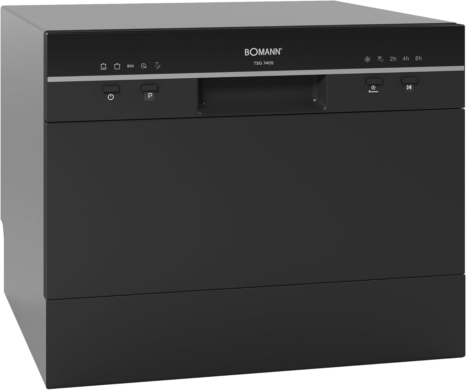 Bomann Mini Geschirrspüler mit Wasseranschluss | inkl. Schlauch | Tisch Geschirrspüler leise | Mini Spülmaschine für kleine Küchen/Camping | Spülmaschine klein m. Überlaufsicherung | TSG 7405 schwarz