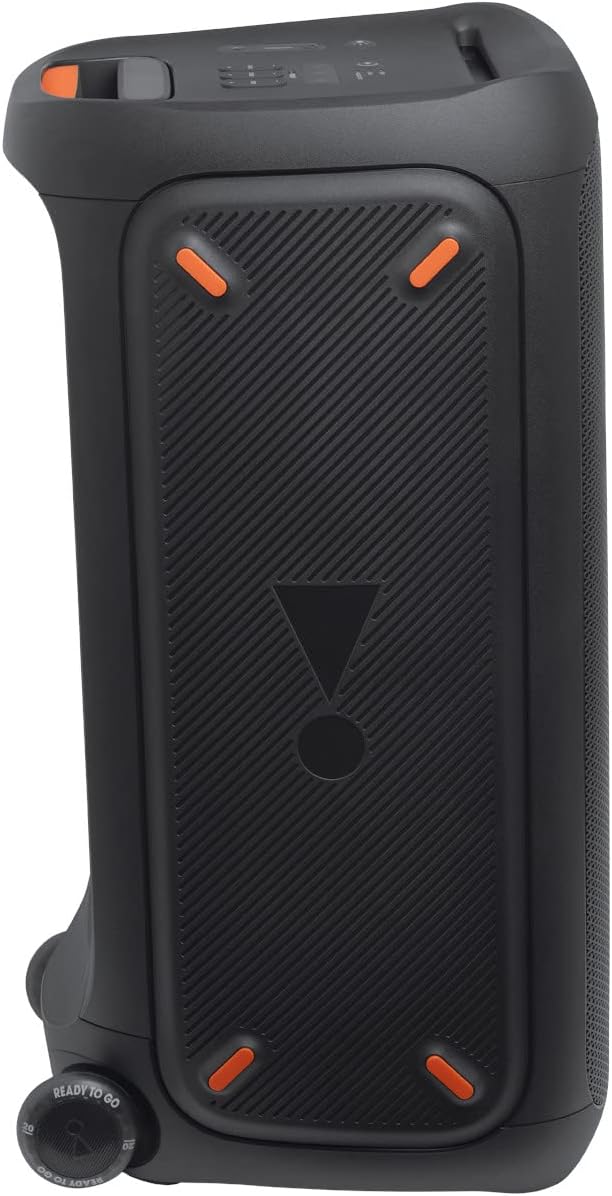 JBL PartyBox 710 - Schwarz – Trag - und rollbarer Bluetooth Party-Lautsprecher mit Lichteffekten – Spritzwassergeschützte, mobile Musikbox