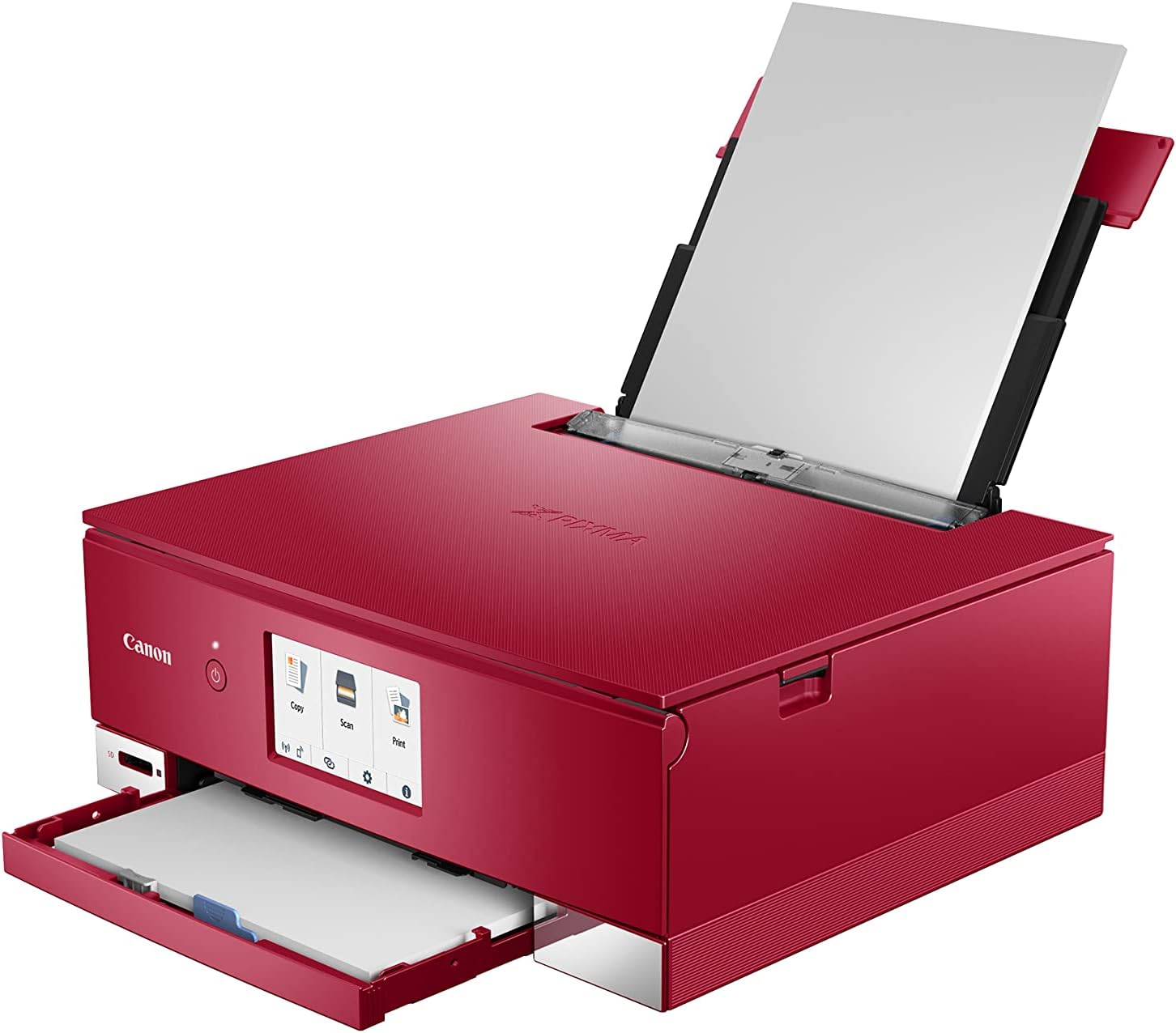 Canon PIXMA TS8351a Drucker Farbtintenstrahl Multifunktionsgerät DIN A4 (Scanner, Kopierer, 4.800 x 1.200 dpi, 6 separate Tinten, USB, WLAN, AirPrint, Duplexdruck, 2 Papierzuführungen, 5 GHz), weiß