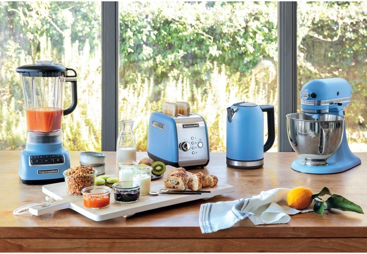 KitchenAid Küchenmaschine I Artisan I Kippbarem Food Processor I Teigknetmaschine mit 5 Zubehör | 2 Schüsseln aus Edelstahl | 4.8 L | Pistaccio