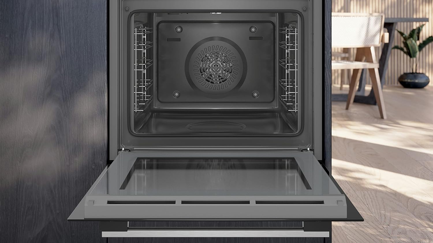 Siemens EQ311KA1ZM Einbau-Herd-Set iQ300, Integrierbare Herd-Kochfeld-Kombination 60 cm breit, Dampfunterstützung, Schnellaufheizung, 3D Heißluft, Bräterzone, Schwarz