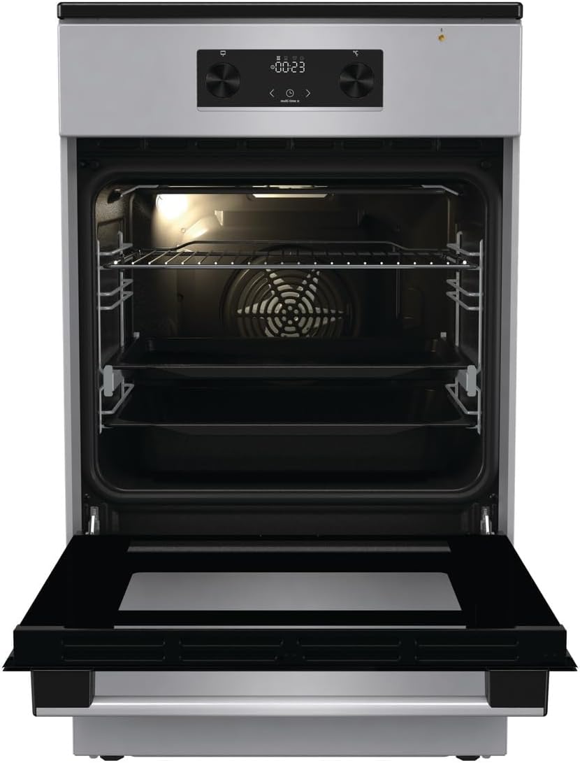 Gorenje GEIT5C61SPG Standherd mit Induktionskochfeld, 50 cm, 70 Liter,Silber, PerfectGrill, AirFry, FrozenBake, Pizza Mode 300°C, AquaClean, Made in Europe, inox