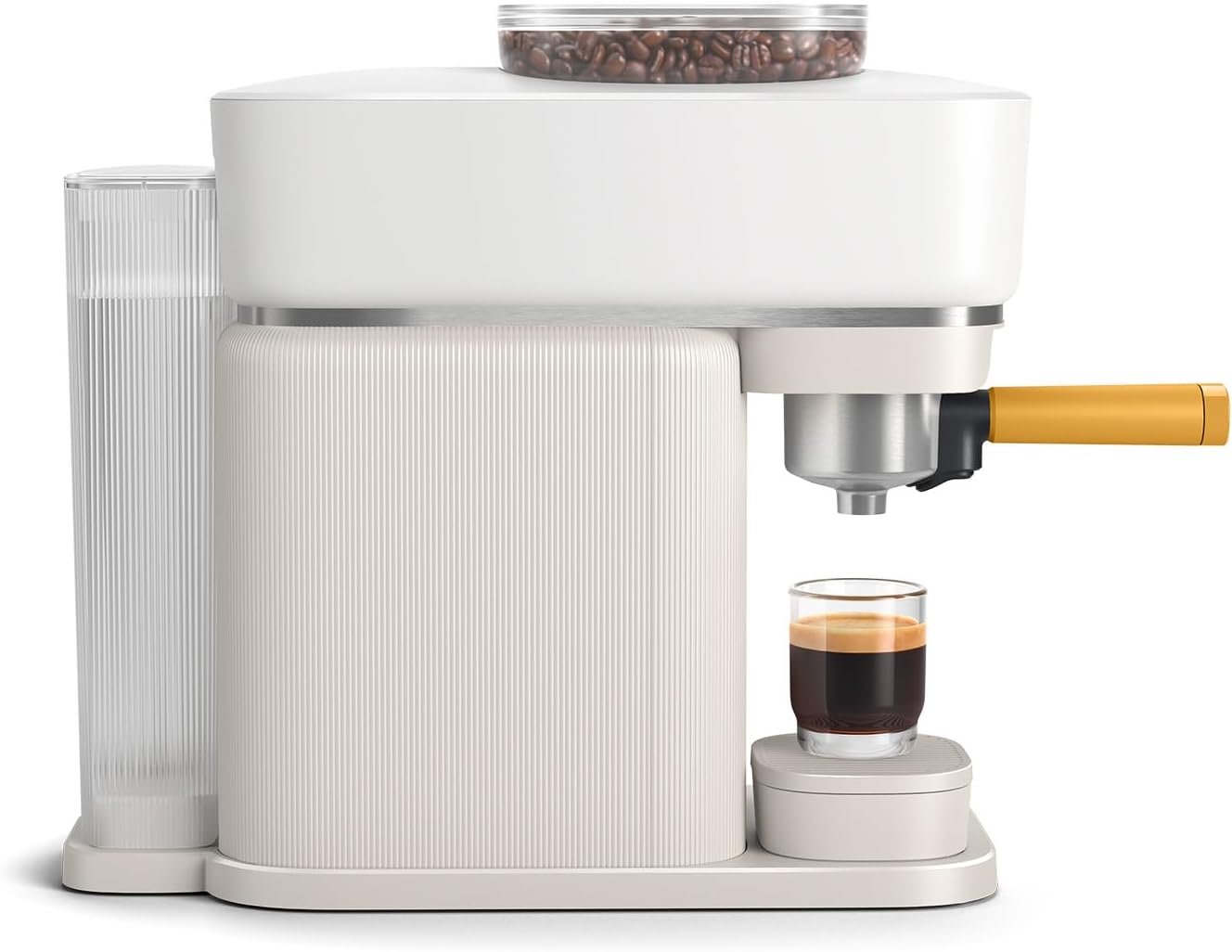 Philips Baristina Espressomaschine - Real Espresso- made simple. Kompakte Kaffeemaschine- Naturweiß mit weißem Siebträger- 16-bar-Pumpendruck- automatisches Mahlwerk- Cafe Crema (BAR300/00)