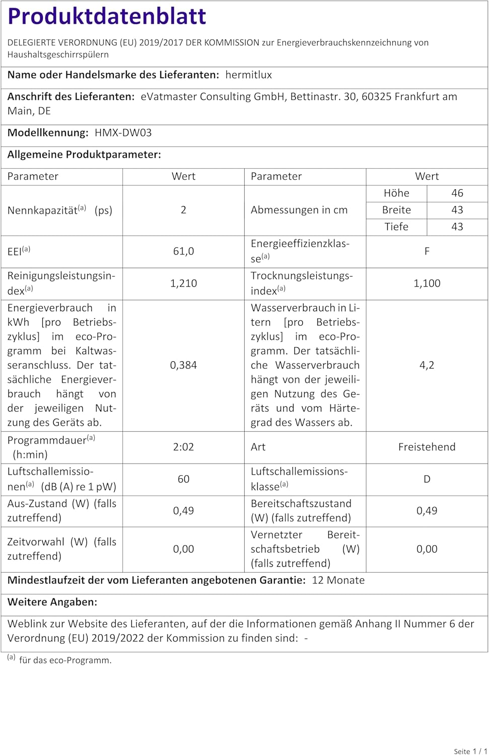 Hermitlux Mini Geschirrspüler, Spülmaschine für 4 Bestecksätze, 5 Liter Wassertank, 6 Programme Mini Tischgeschirrspüler, Perfekt für Wohnungen, Schlafsäle, Camping, Weiß