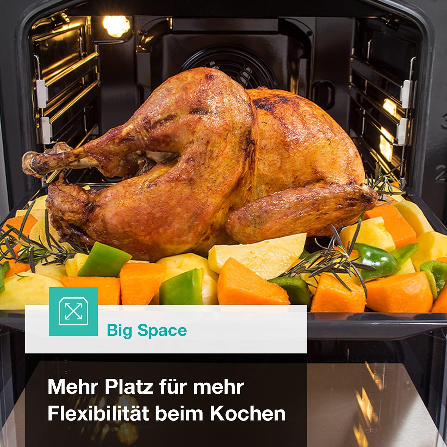 Gorenje GEIT5C61SPG Standherd mit Induktionskochfeld, 50 cm, 70 Liter,Silber, PerfectGrill, AirFry, FrozenBake, Pizza Mode 300°C, AquaClean, Made in Europe, inox