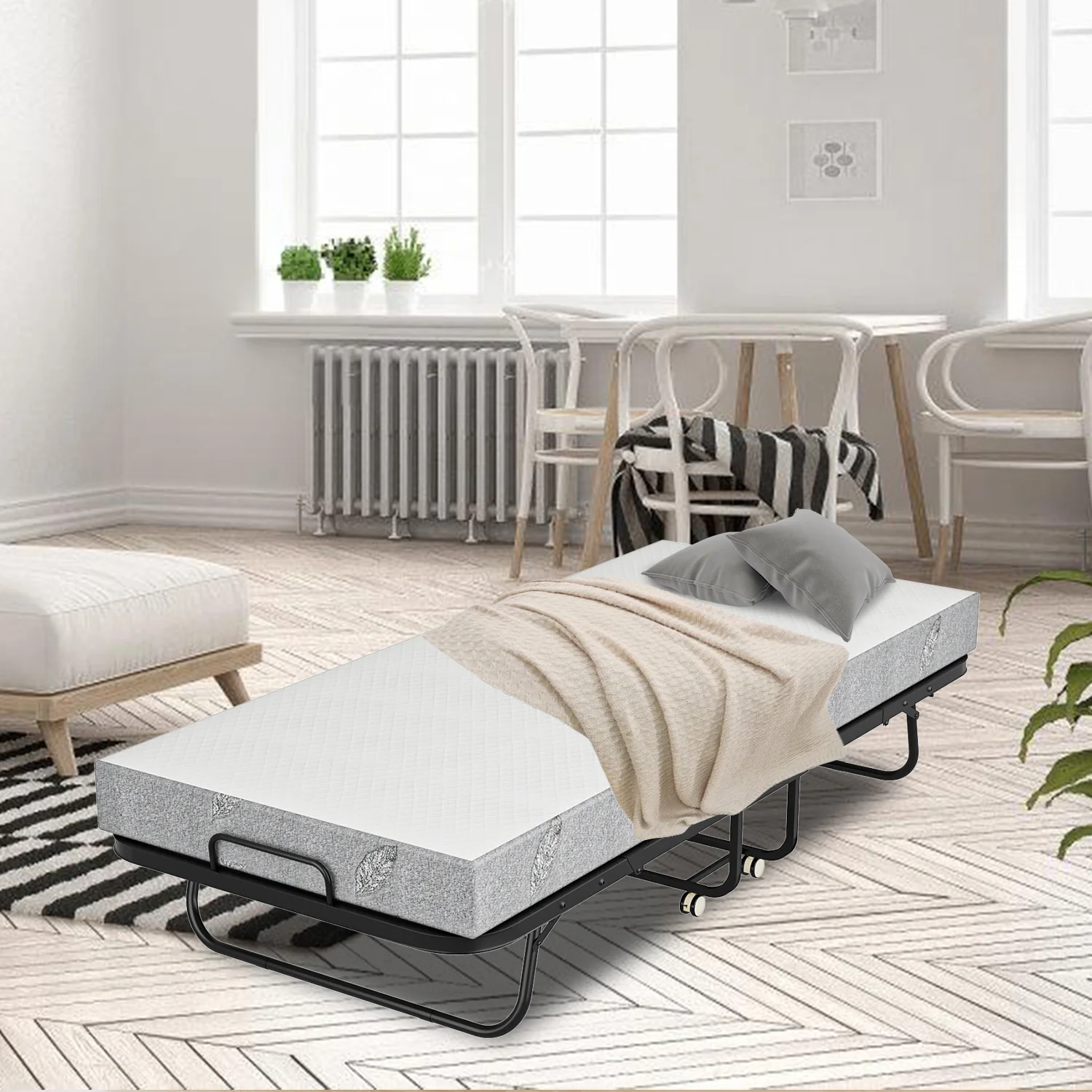 Sonnewelt Klappbett 90x200cm mit 13cm Dicke und Rollen