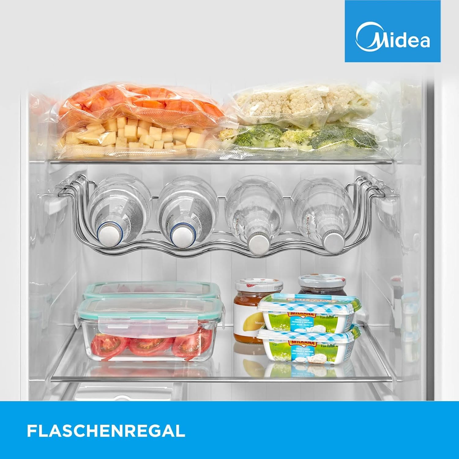 Midea KS-DDX 6.32 WT Side-by-Side Kühl-/Gefrierkombination/ 178,8 cm Hhe/ 254 kWh/Jahr/No Frost/Dual Inverter Compressor/mit 3in1 Wasser-/Eisspender und Wassertank, Dark Inox