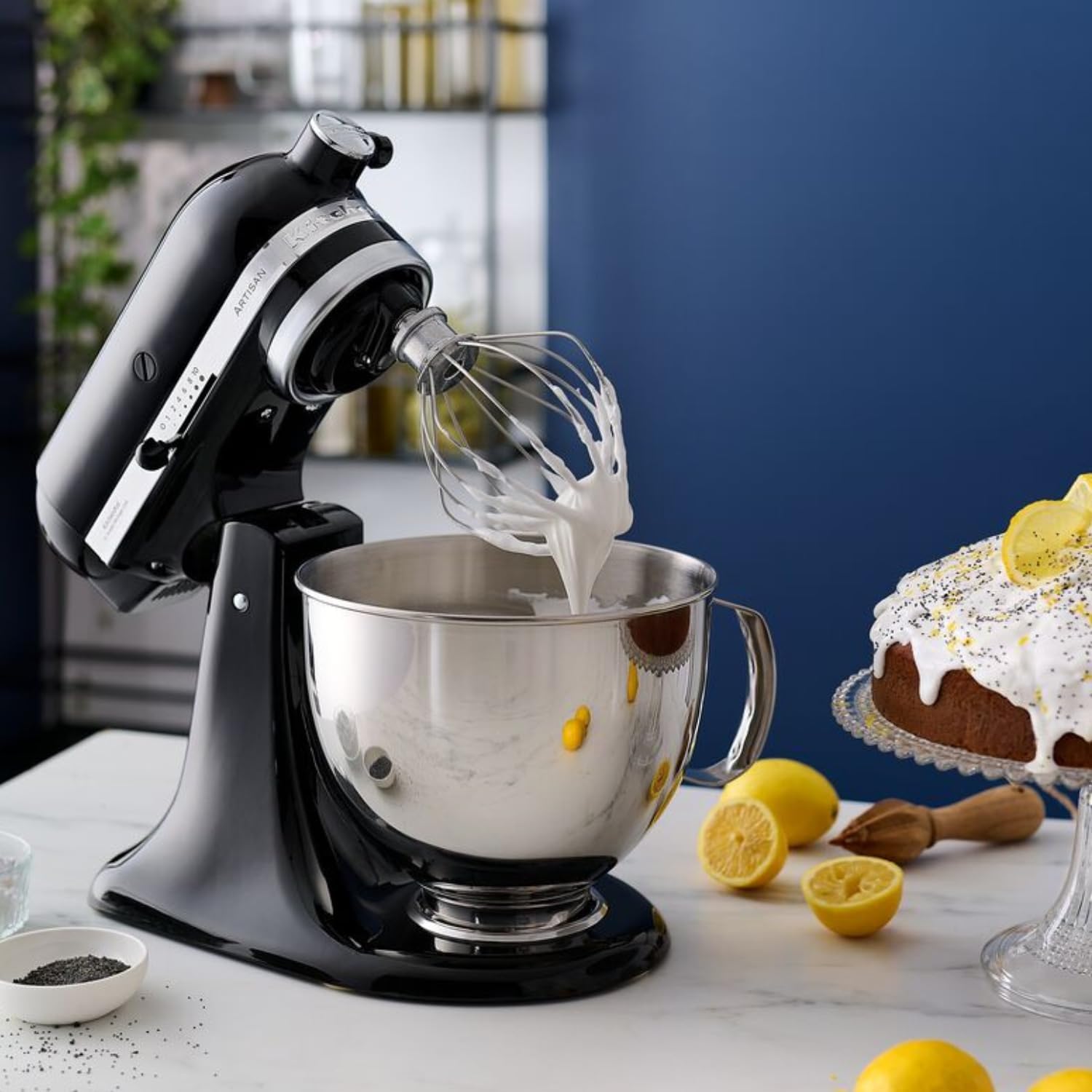 KitchenAid Küchenmaschine I Artisan I Kippbarem Food Processor I Teigknetmaschine mit 5 Zubehör | 2 Schüsseln aus Edelstahl | 4.8 L | Pistaccio