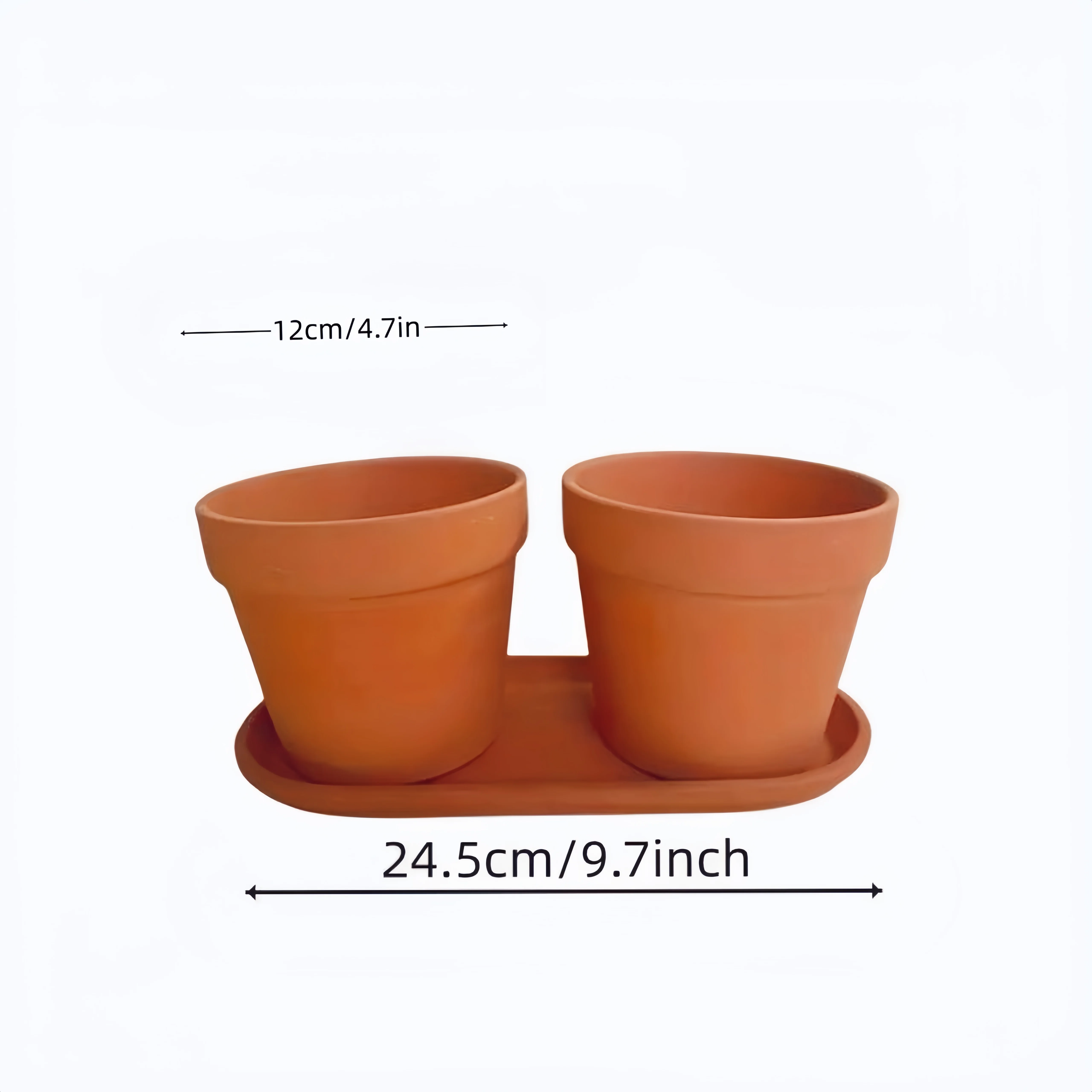 4.7" x 4.7" Round Terracotta Plant Pot with 2 Count Drainage Holes