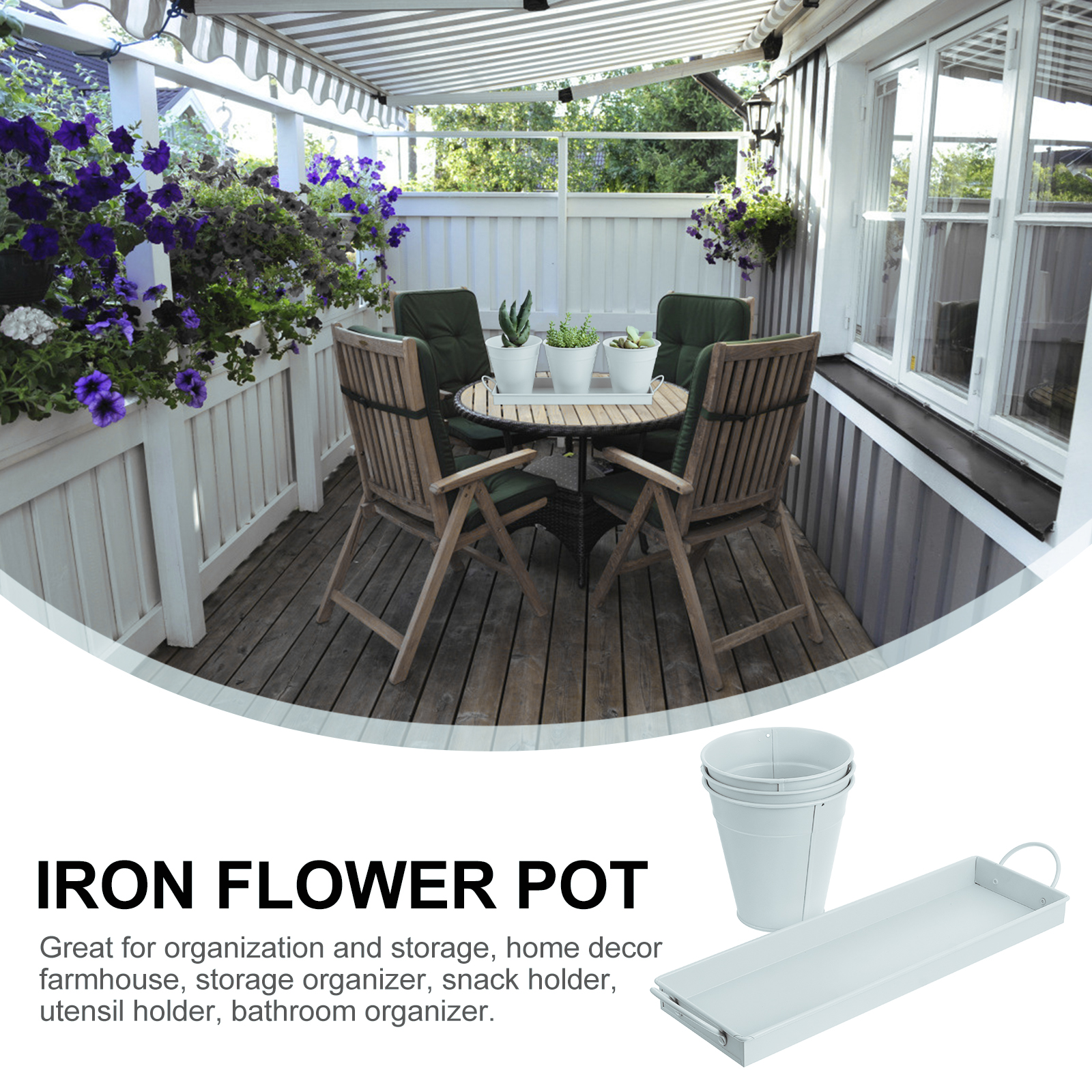 6 pcs Garden Flower Pot with 1pc Tray Succulents Utensil Holder