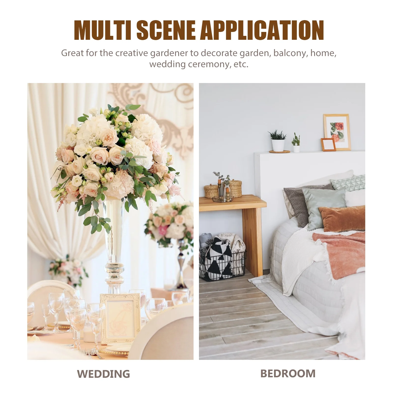 2pcs Urn Planter Flower Pot Retro Iron Planter Wedding Vase Plant Container Holder