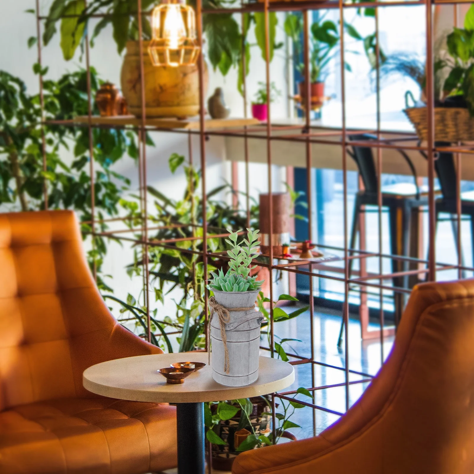 Bud Vases Old Binaural Milk Jug Fresh Flower Bucket 19.5x10.5cm Light Grey