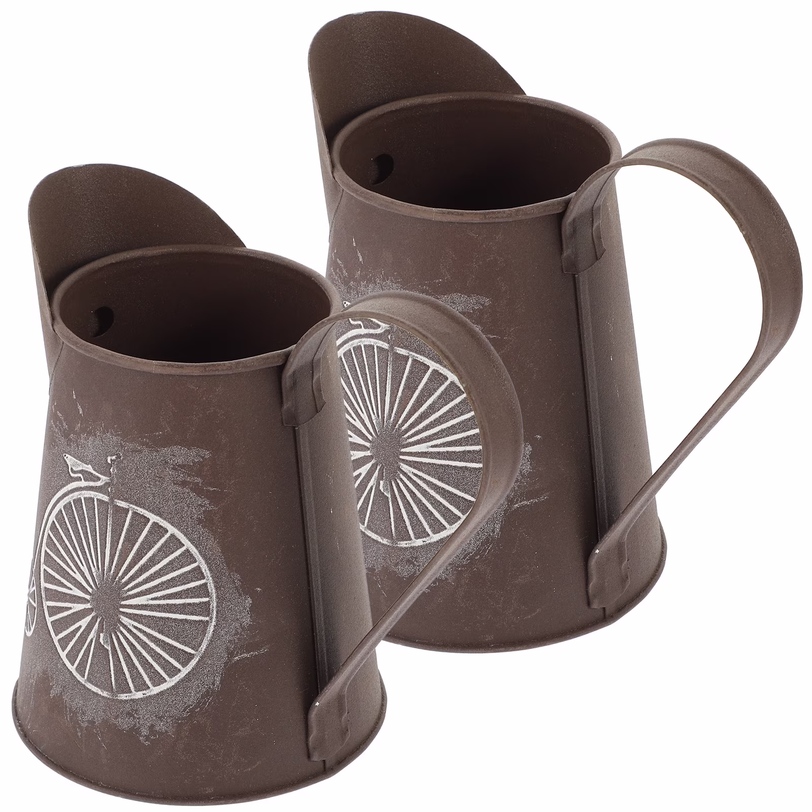 2 Pcs Dry Flower Bucket Arrangement Shop Decoration Iron Tube Floor-standing Vase Pots