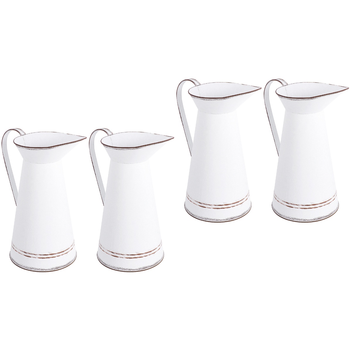 4 Pcs  Decorative Metal Flower Vase Floral Arrangement Pot Rustic Flower Bucket