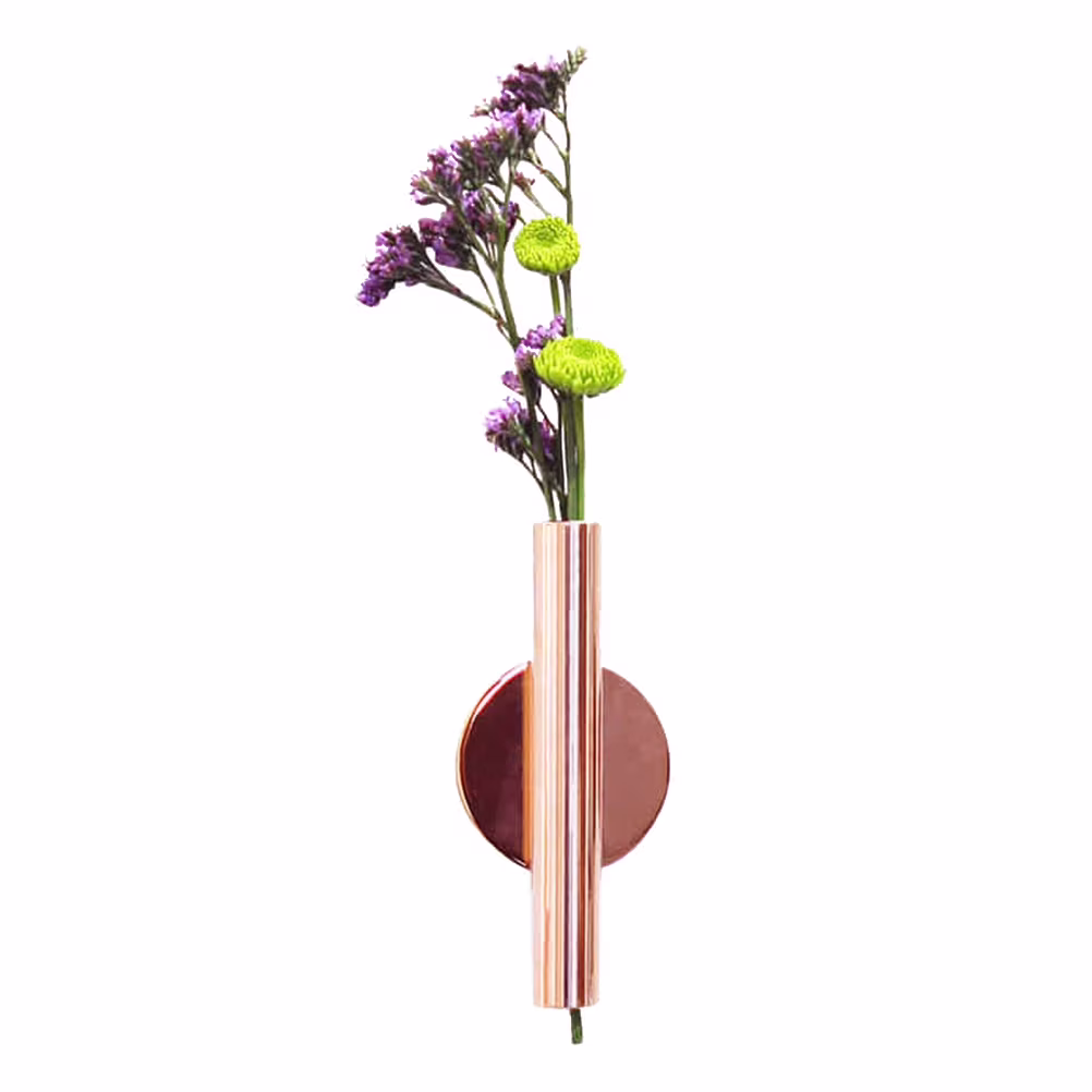 Wall Mounted Flower Tube Vase for Flowers Wall Vase Office 7.1X5cm