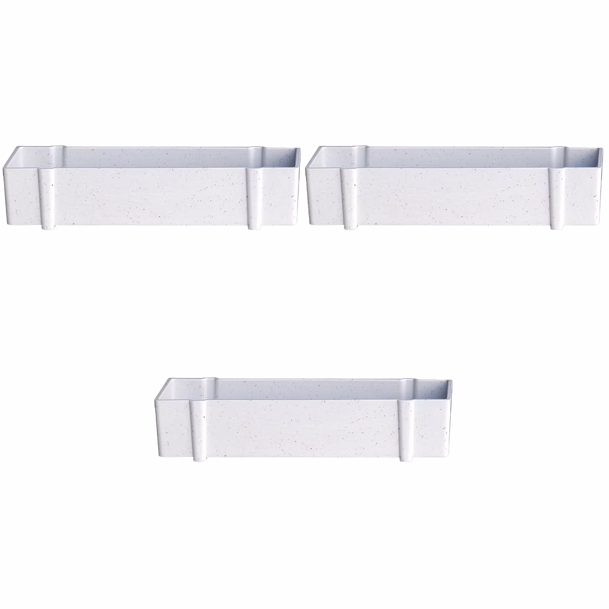 3 pcs Nordic Style Rectangular Flower Pot Succulent Flower Pot Creative Decorative Flower Pot for Home Office (White)