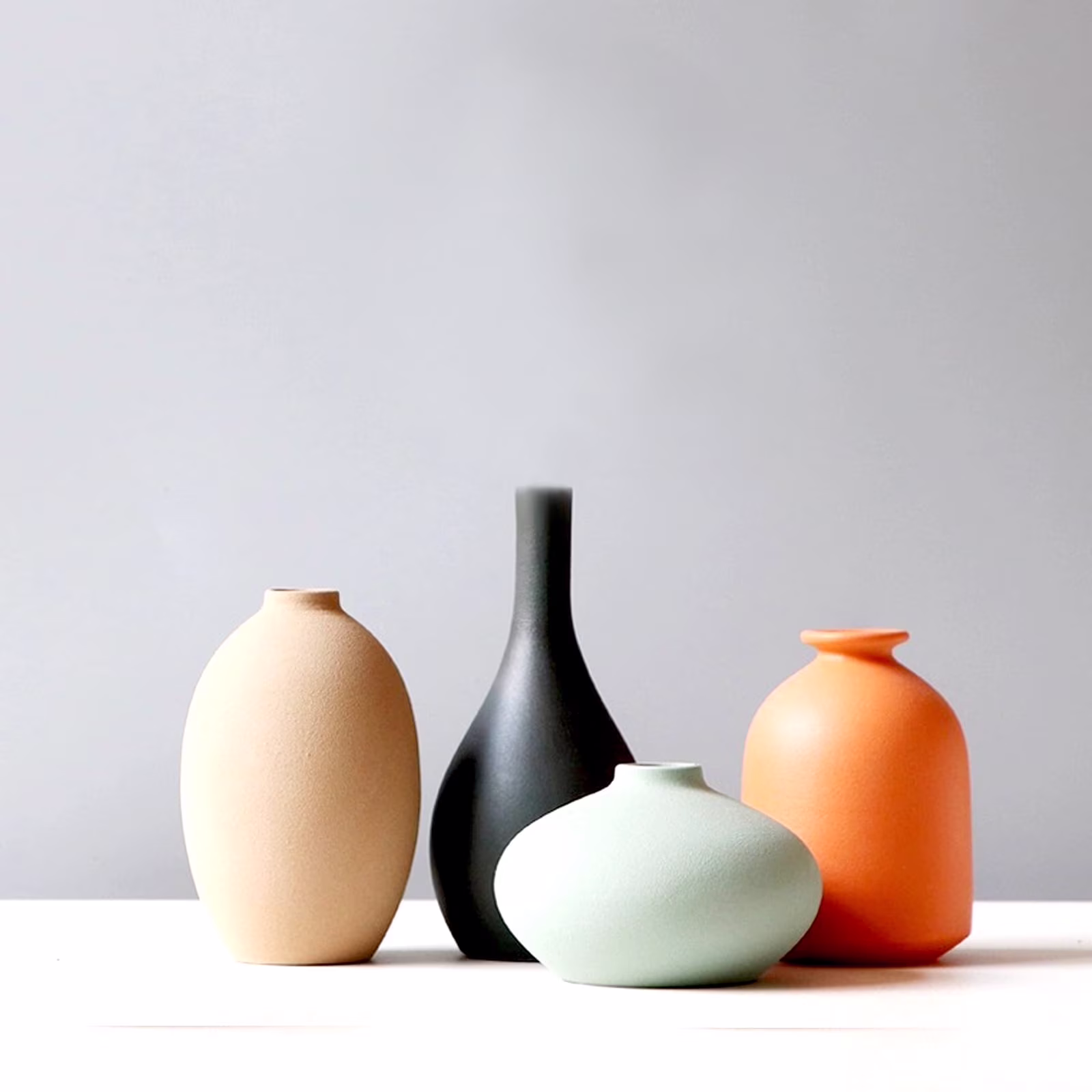 851 Ceramic Vase set of 4 for Modern Bohemian Decor, Matte Vases for Dried Flowers for Office,bookshelf,Centerpieces,Living Room, Dining Table,Bedroom Shelf Decor Entryway,Console Decoration