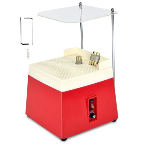 Stained Glass Grinder with Acrylic Baffle, Portable Glass Art Grinding Machine with 5/8