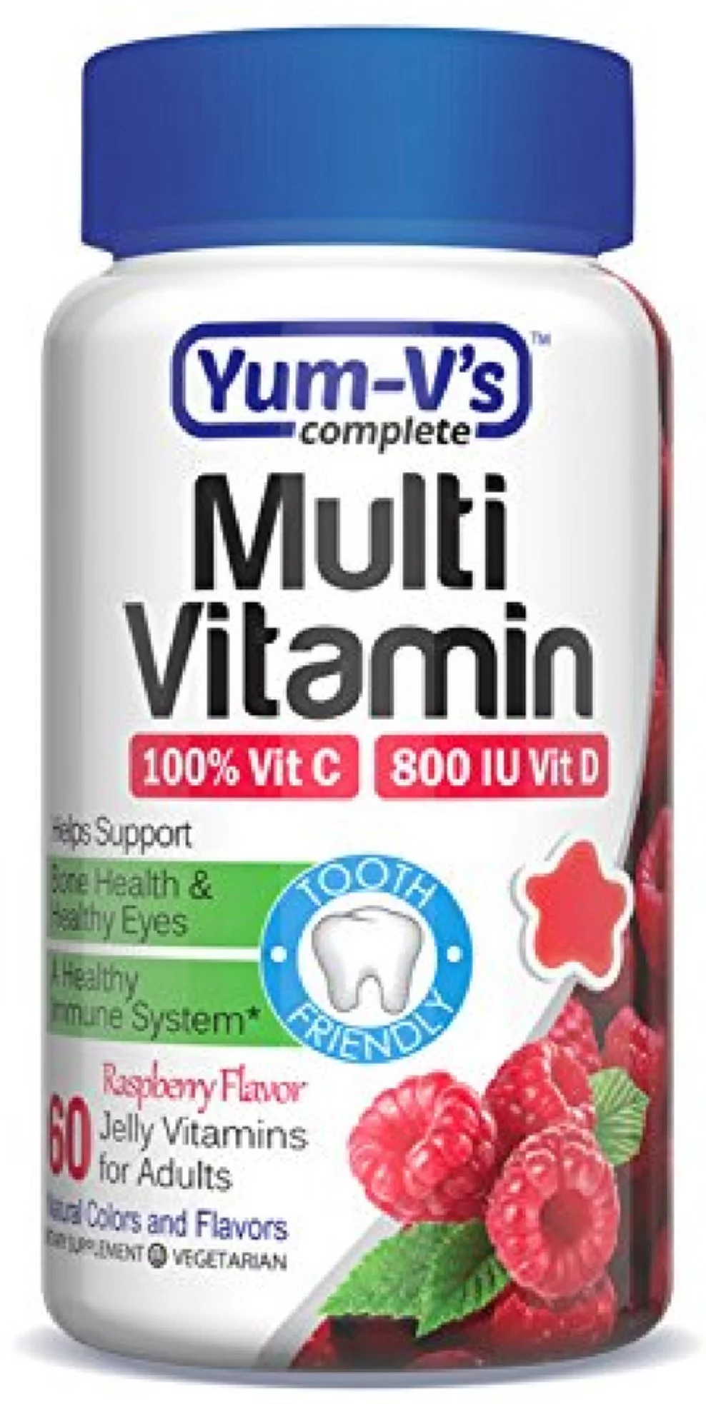Yum V's Complete Multivitamin and Multimineral for Adults Jellies, Raspberry 60 ea (Pack of 4)
