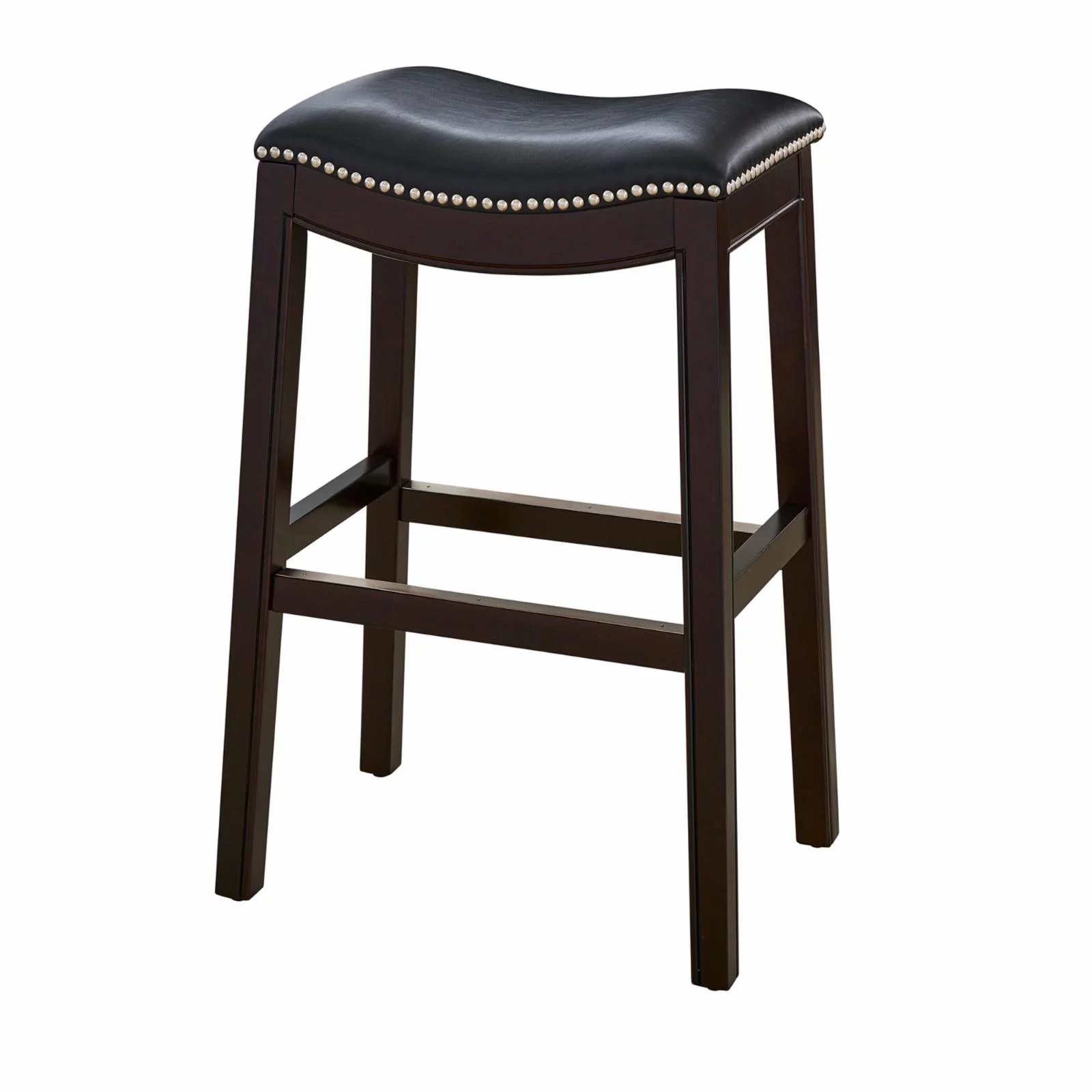 New Ridge Home Goods Julian 30 in. Faux Leather Barstool - Gray