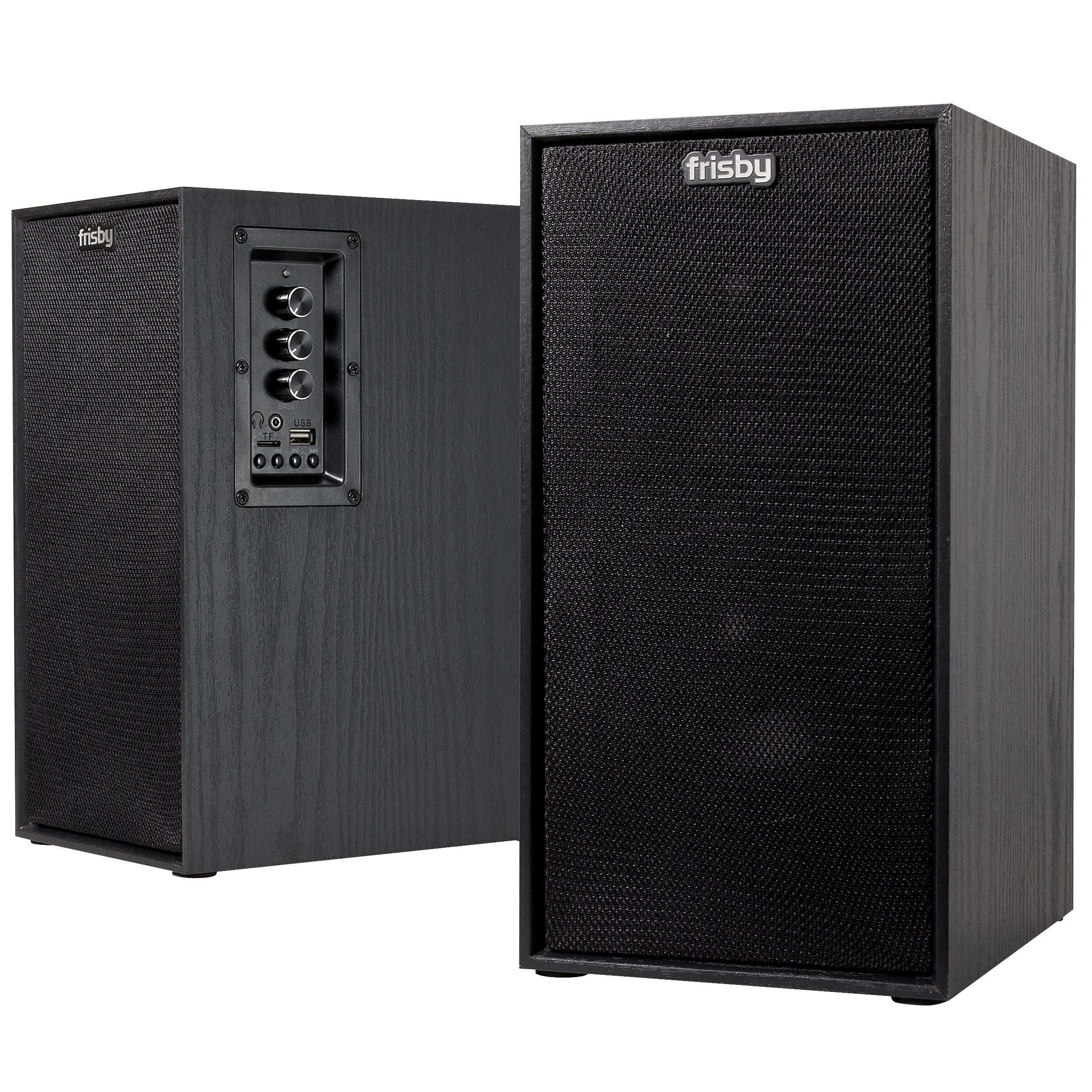 Frisby FS-2030BT Powered Bluetooth Bookshelf Speakers - Digital Optical Input - Wired Studio Monitors - 5 Inch Near Field Speaker - 50 Watts RMS - Black