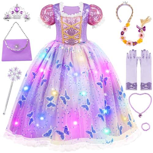 Meland Princess Dresses for Girls - Light Up Princess Costume for Little Girl, Halloween Costumes & Gift for Toddler Age 3-10