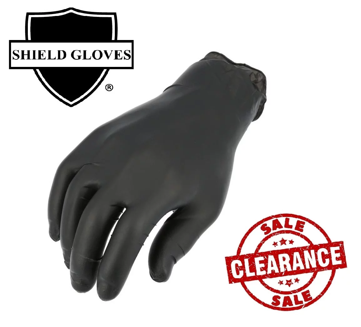 Shield® 4 Mil Nitrile Exam Gloves, Black Medical Gloves - Size Medium, 1000 Count