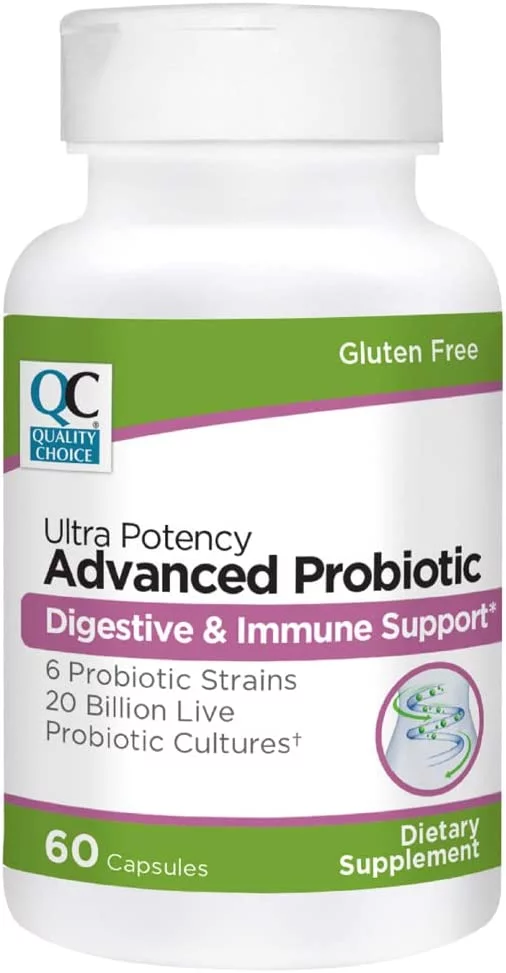 Quality Choice Ultra Potency Advanced Probiotic Digestive & Immune Support Capsules, 60 Count - Pack of 6