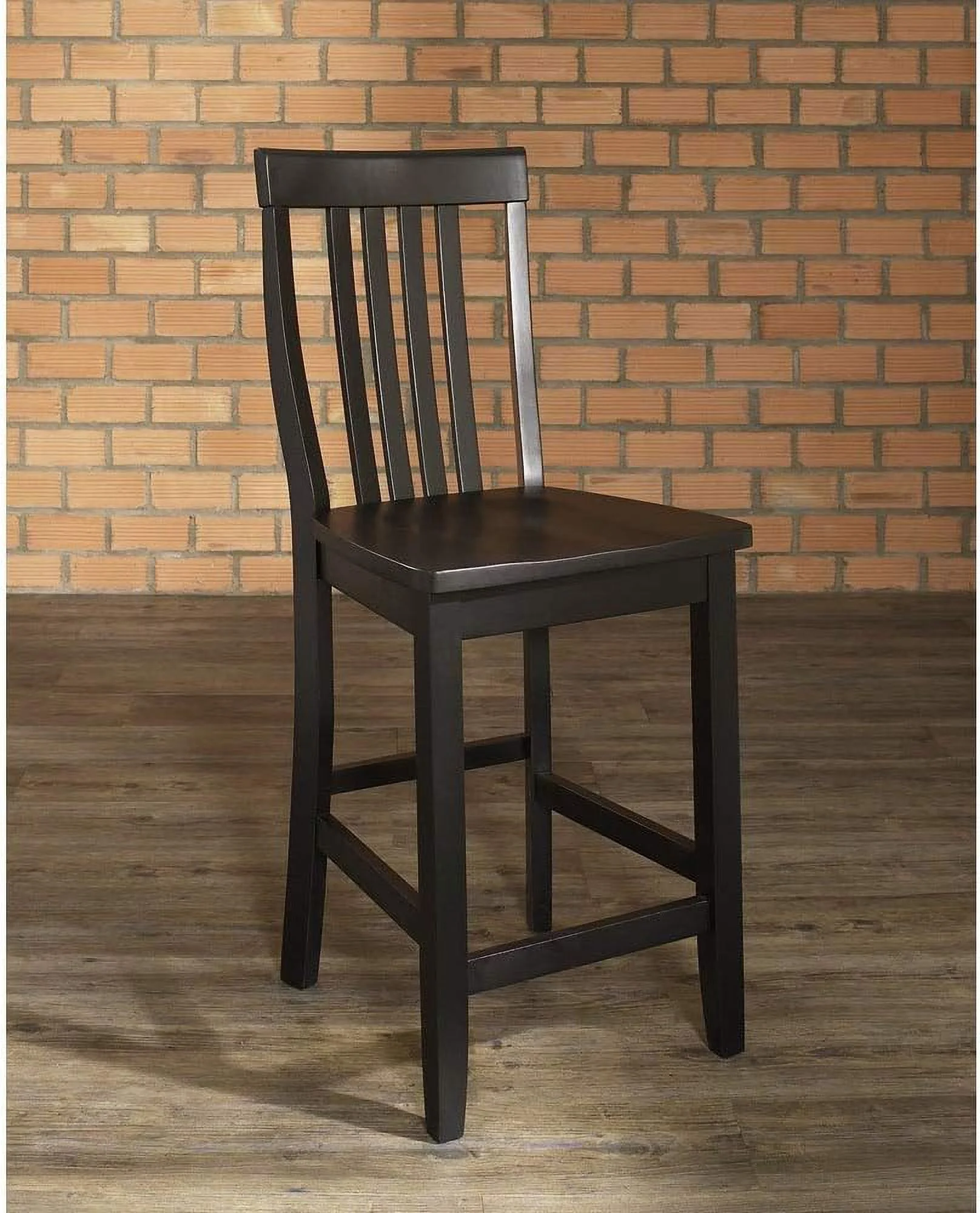 Fitniz Schoolhouse Bar Stool (Set Of 2), 24-Inch, Black
