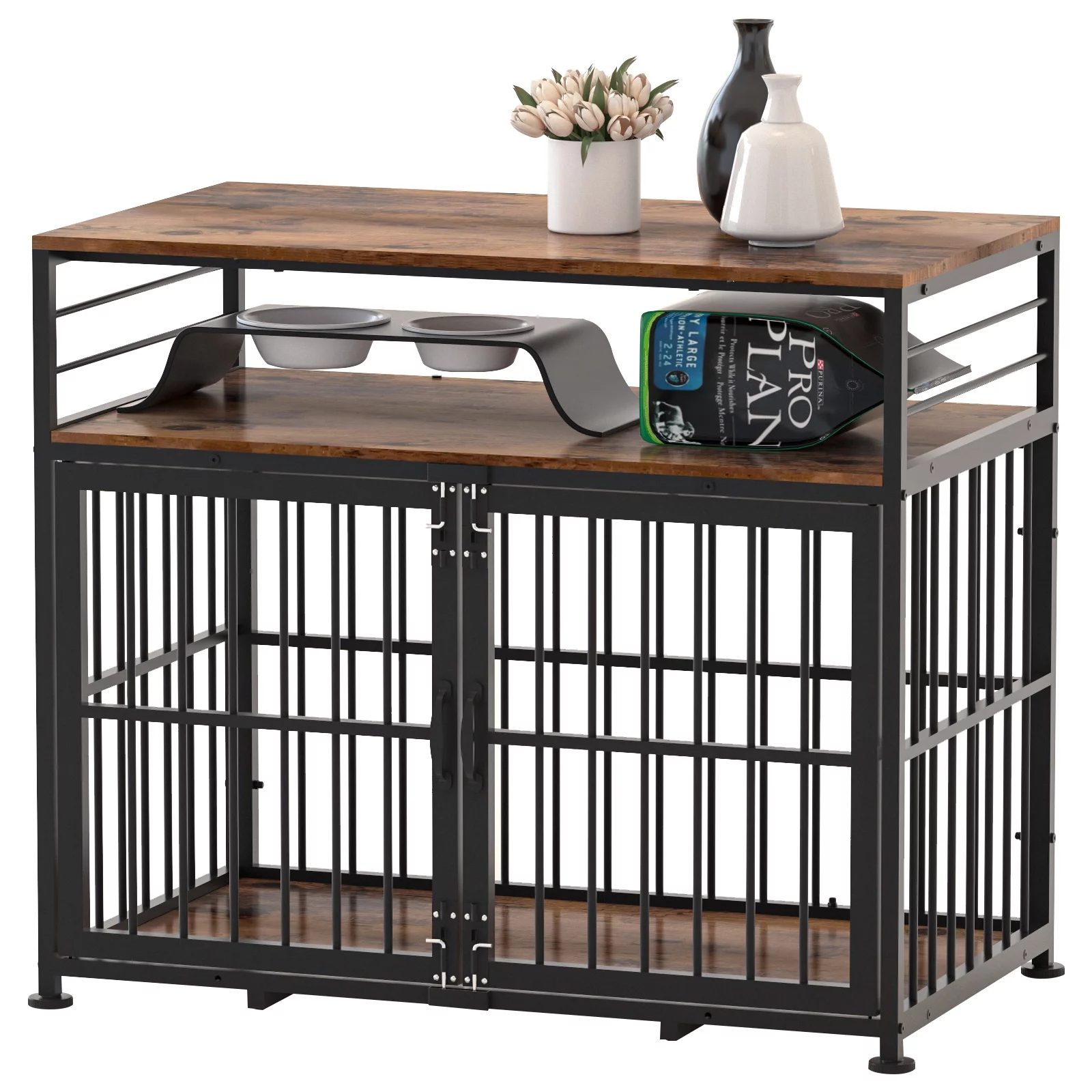 NBTiger Dog Crate Furniture with Storage Shelf, Wooden Puppy Kennel for Small Medium Large Dogs, 40