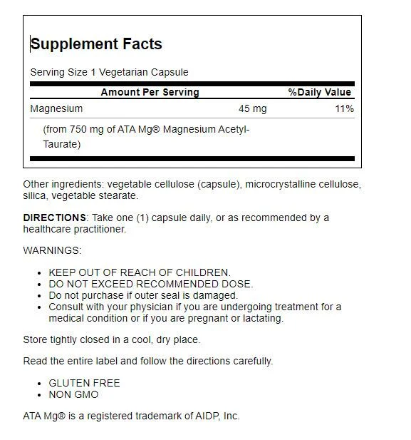 Life Extension Calm-Mag - Bioavailable Form of Magnesium Acetyl Taurinate Supplement for Relaxation and Stress Management - Gluten Free, Non-GMO, Vegetarian - 30 Capsules