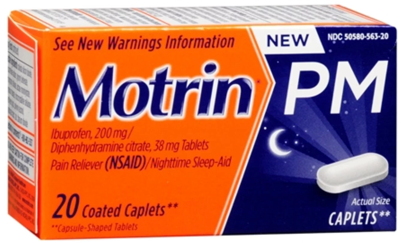 Motrin PM Coated Caplets 20 Caplets (Pack of 4)