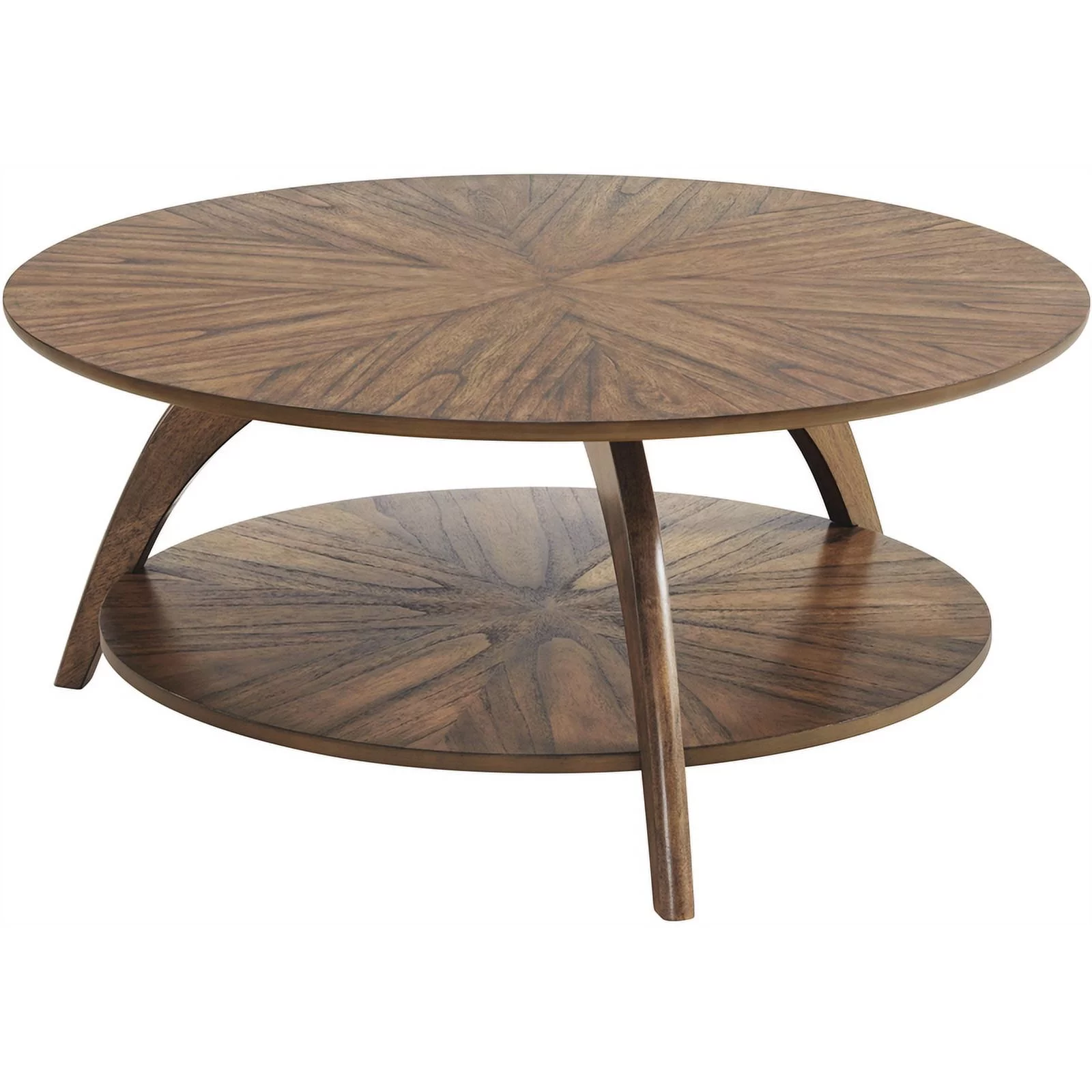 Martin Svensson Home LAX Round Wood Coffee Table in Warm Nutmeg Brown