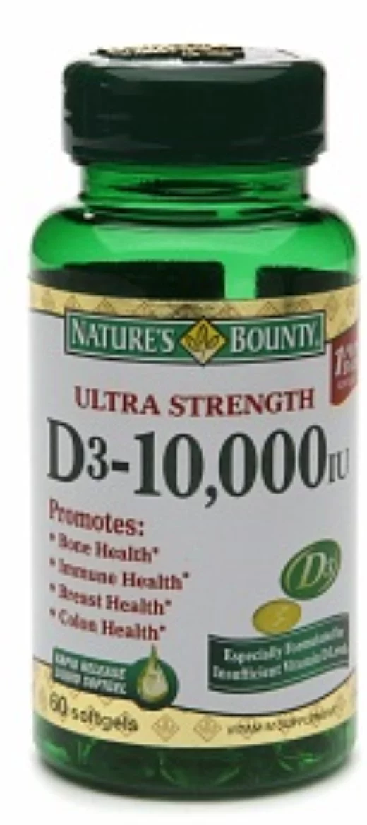 Nature's Bounty D3-10,000 IU Softgels Ultra Strength 60 ea (Pack of 2)