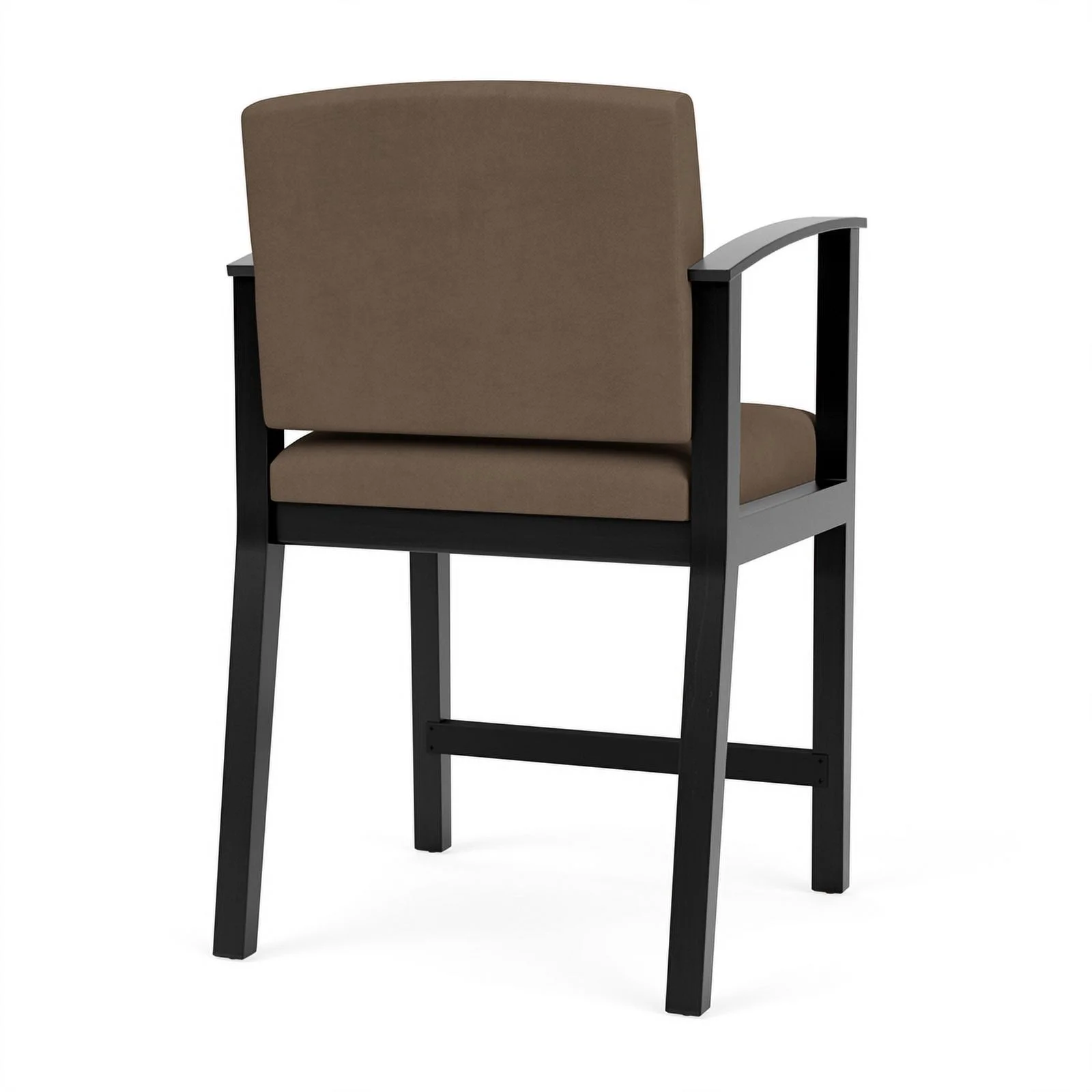 Lesro Amherst Wood Reception Hip Chair in Black/Castillo Brown