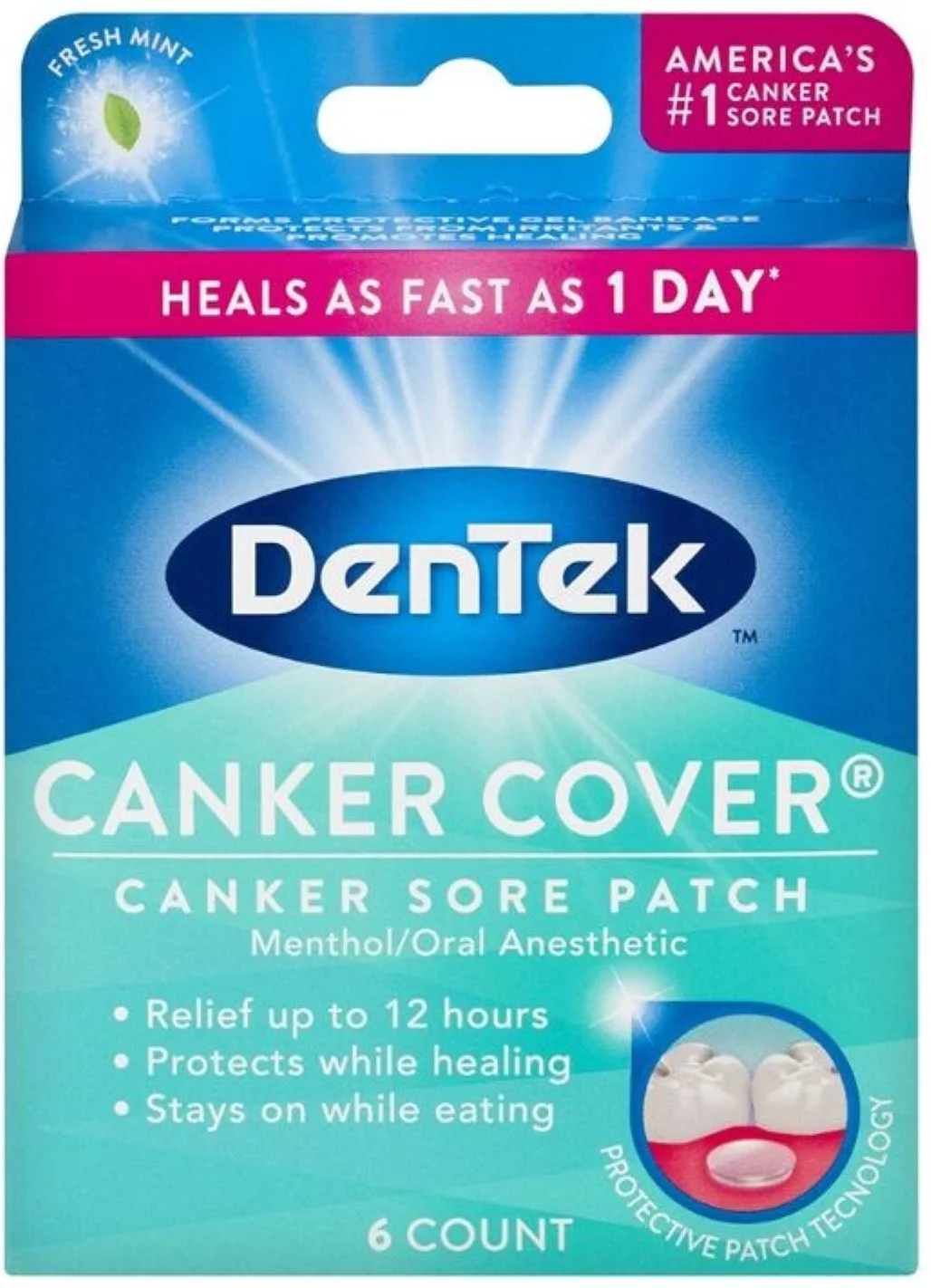 DenTek Canker Cover Sore Patch, 6 ea (Pack of 2)