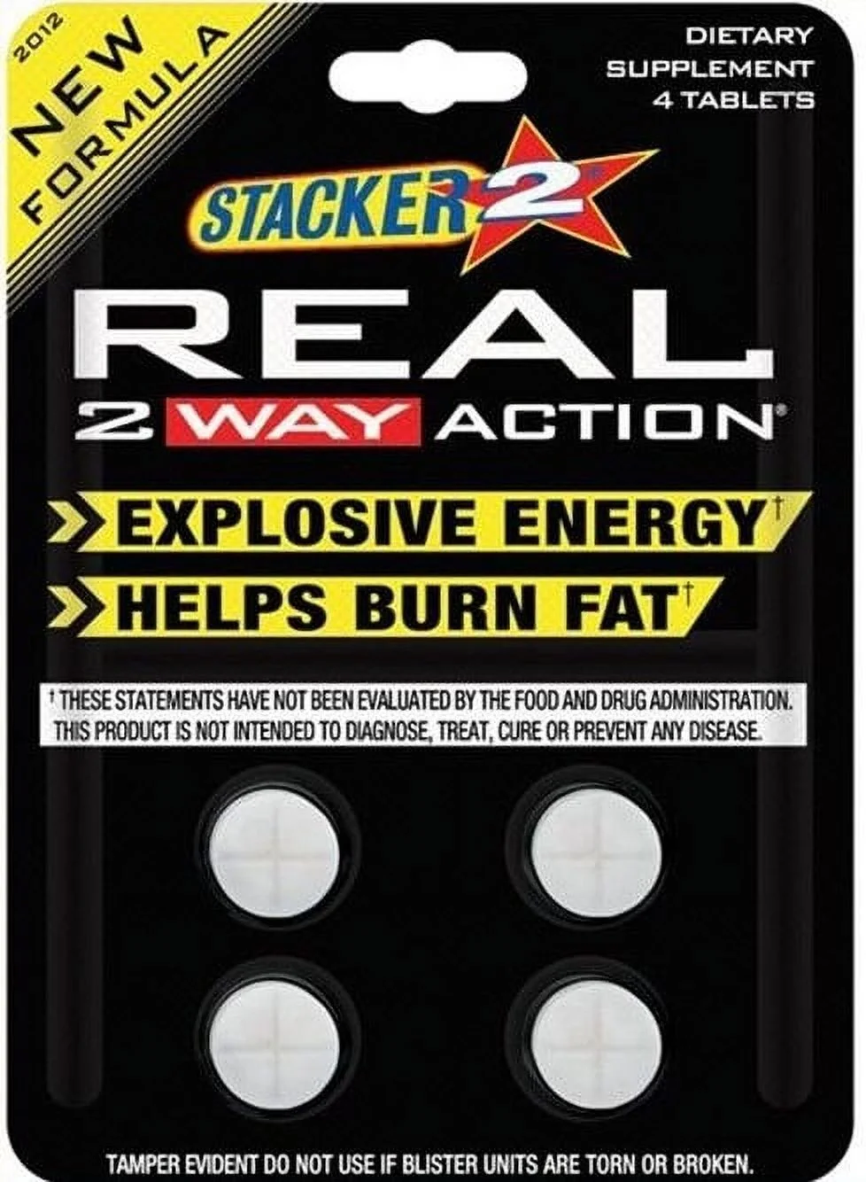 Real 2 Way Action Energize Boost Burn Fat 4ct (Lot of 12 X) 48 Tablets