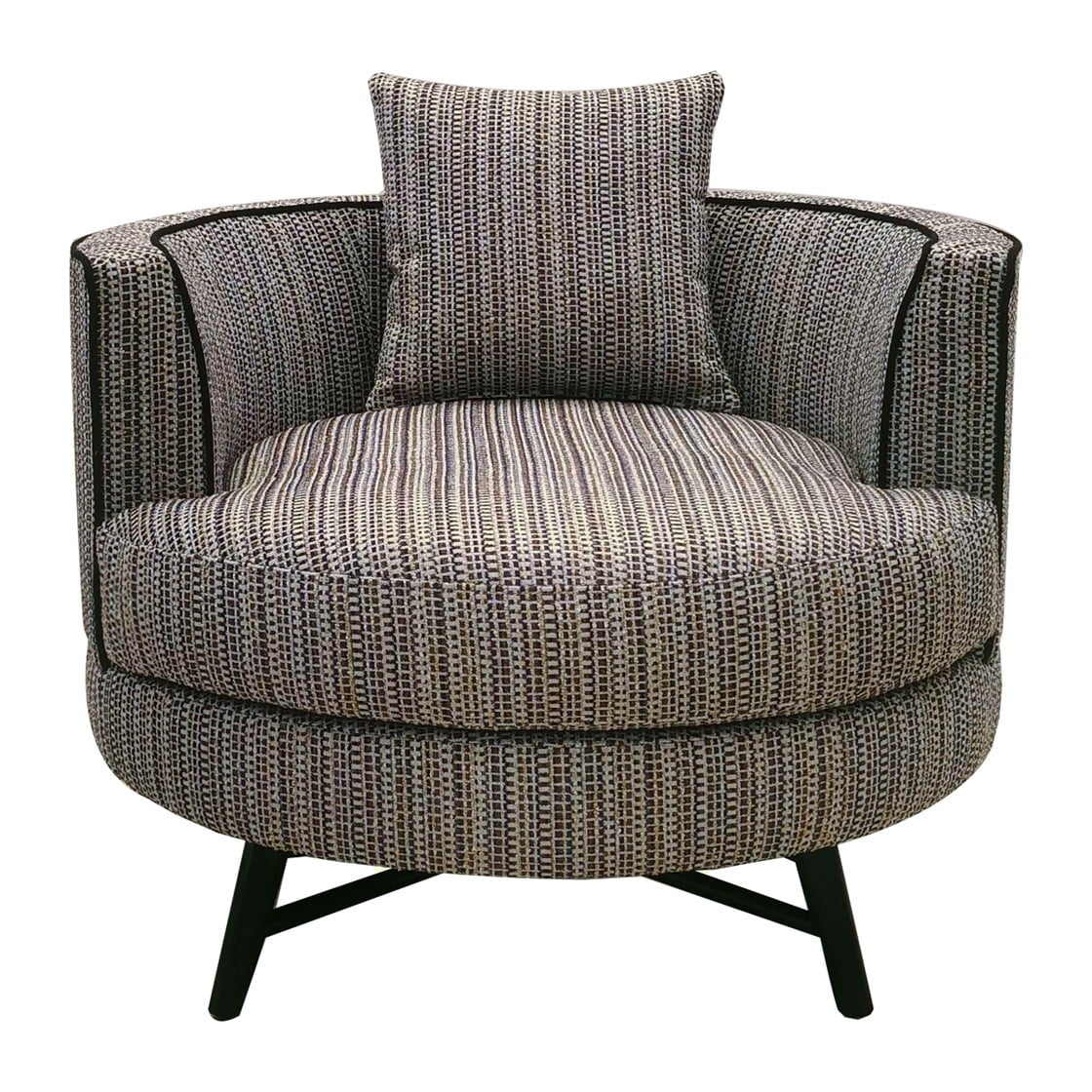 Gracie Mills Gayle Modern Multi-Stripe Swivel Chair with Metal Base - GRACE-15693