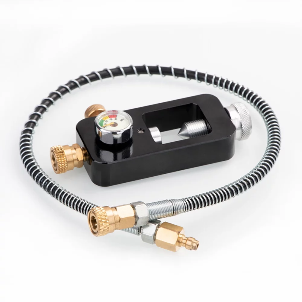 Radirus Oxygen Cylinder Adapter, Easy Install Scuba Diving Tanks Refill Adapter Set with Pressure Meter Hose, Diving Accessory for Beginners