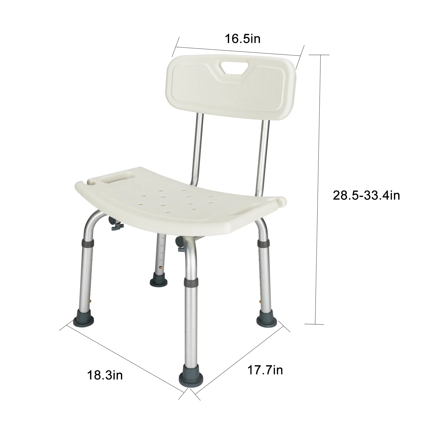 Zimtown Tool-Free Assembly Spa Bath Adjustable Shower Chair Seat Bench with Removable Back