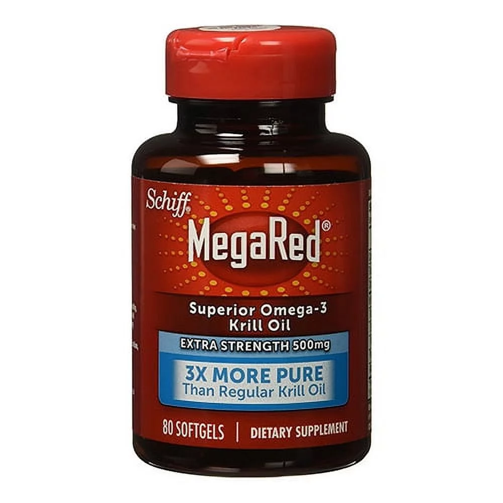 Schiff Megared Superior Omega 3 Krill Oil Extra Strength 500 Mg Softgels, 80 Ea, 3 Pack