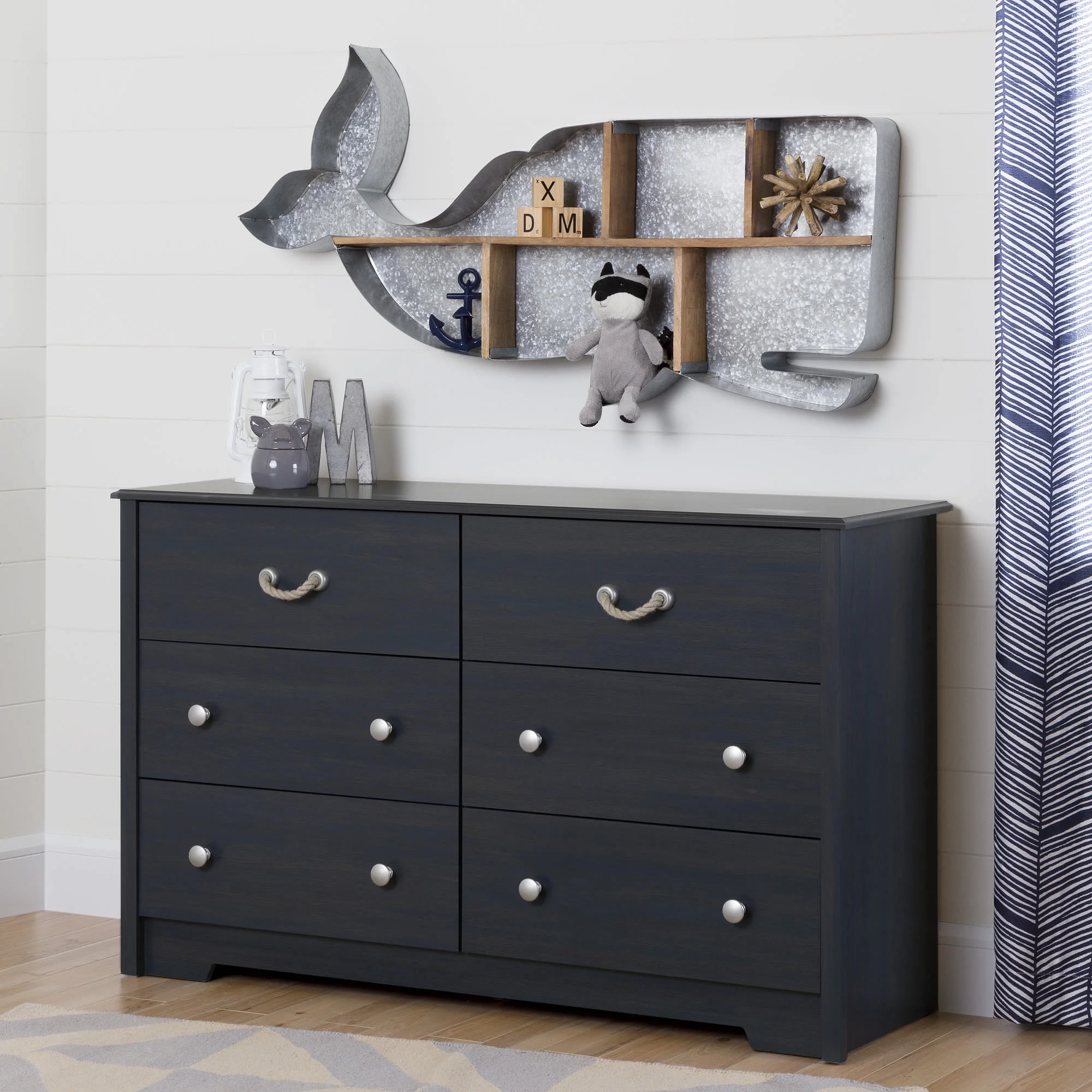 South Shore Aviron 6-Drawer Double Dresser,  Kids Bedroom  Blueberry