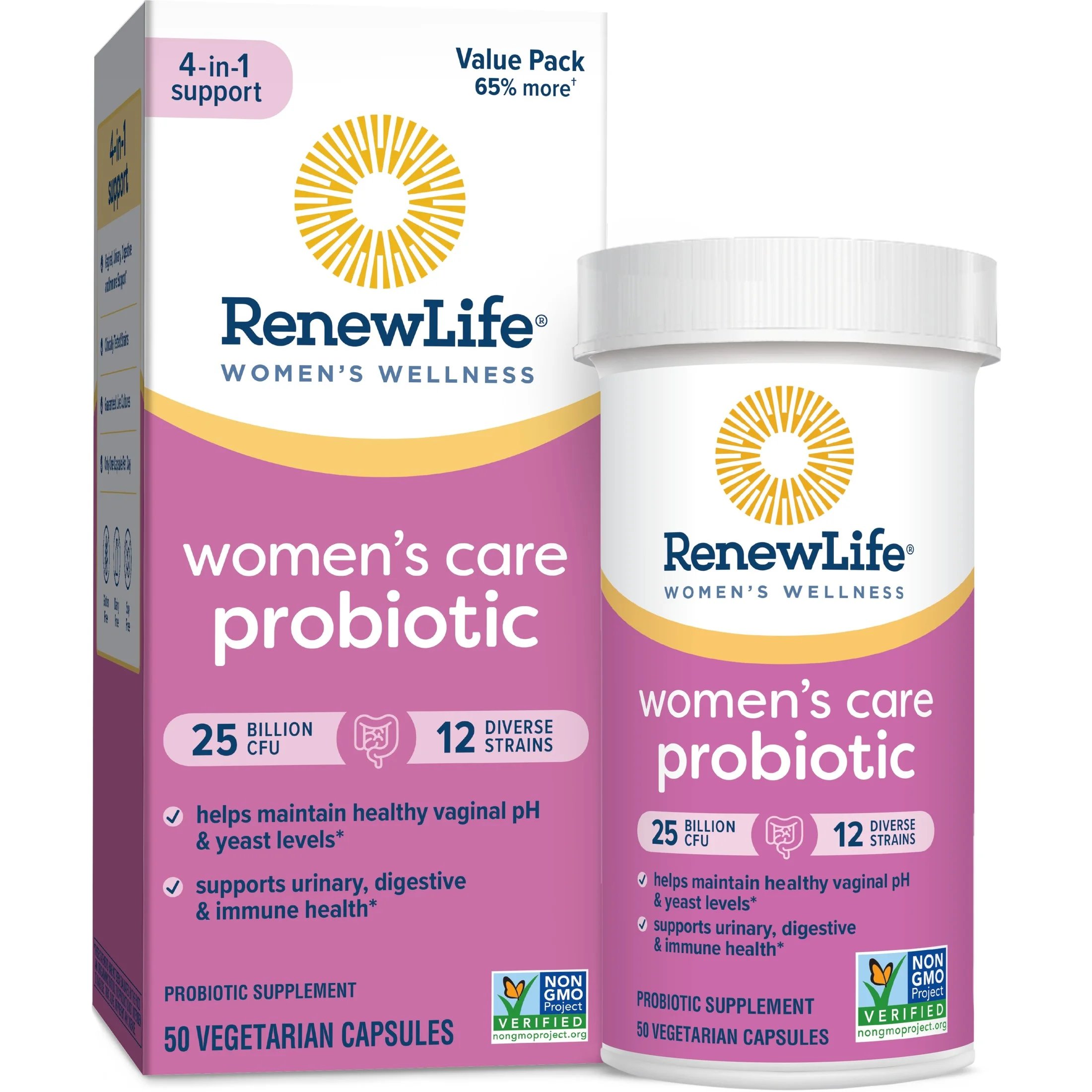 Renew Life Womens Wellness, Womens Care Probiotic, 25 Billion CFU per Cap, 50 Count